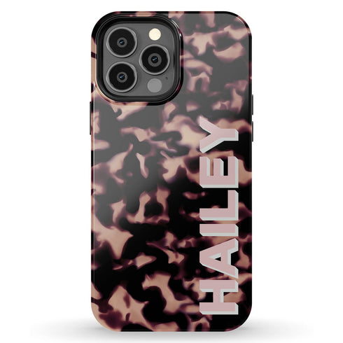 3D Custom Name Dark Tort iPhone Case
